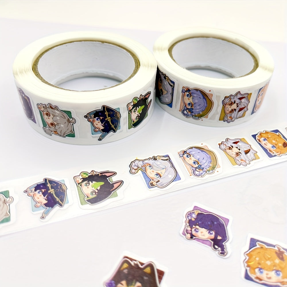500 2.03 cm Square Frame Roll Stickers Cartoon Decorative Sealing