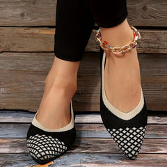 Plaid Canvas Ballet Shoes Pointed Toe Slip on Comfortable Spring Shoes