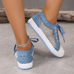 Women's Breathable Mesh Sneakers Casual Lace Up Outdoor Shoes