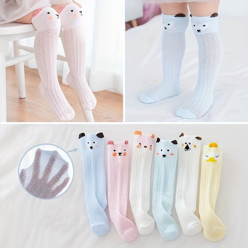 Baby Girls Cotton Mesh Animal Over Knee Socks
