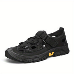 Men's Hook Loop Fastener Sandals Durable Non Slip Outdoor Hiking Beach Shoes