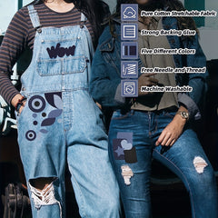 20pcs Iron on Repair Patch Denim Patches For Jeans Kit 7x10 100% Cotton