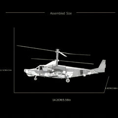 3D Metal Puzzle KA50 Helicopter DIY Assembly Model Toy