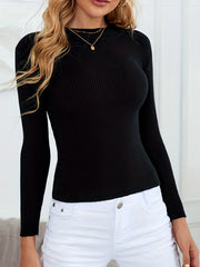 Solid Mock Neck Pullover Sweater for Fall & Winter
