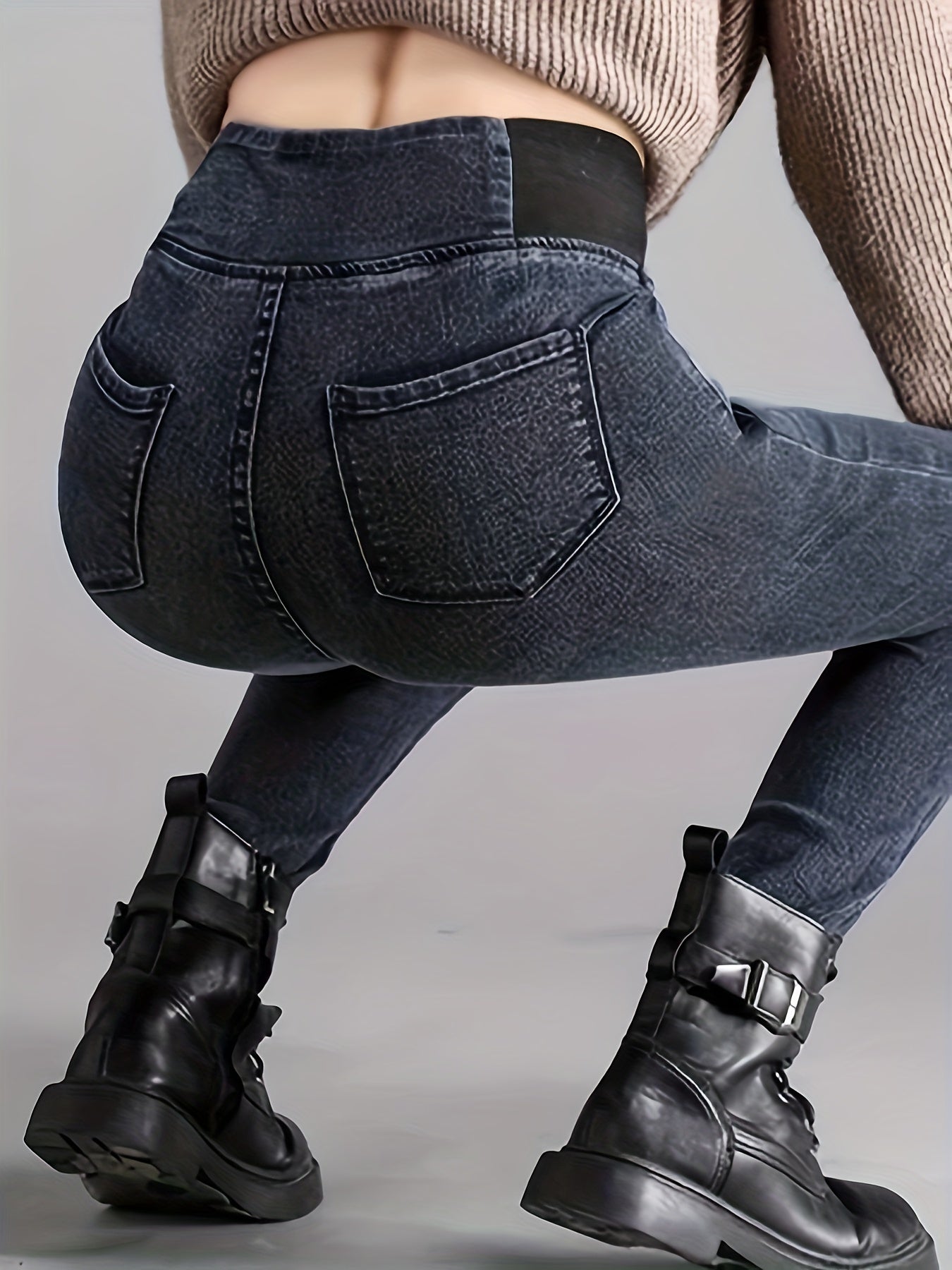 Colorblock High Rise Skinny Jeans