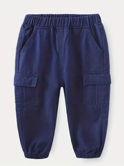 Boys Cargo Pants Elastic Waist Jogger
