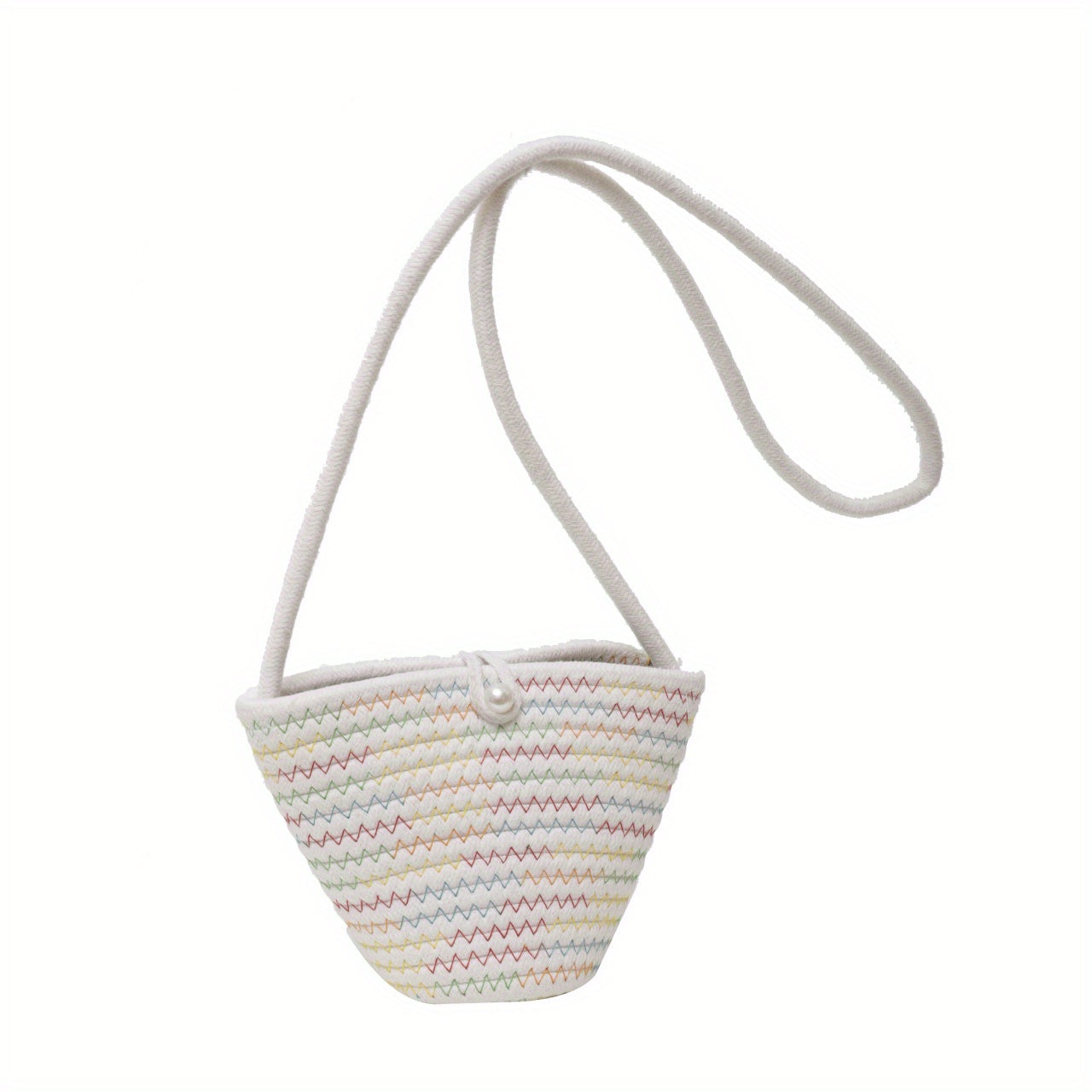 Kids Holiday Straw Shoulder Bag, Beach Bucket Bag for Girls
