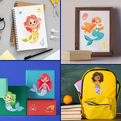 12 Mermaid Stickers Party Favors Make Your Own Mermaid Face Stickers