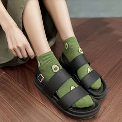 Men's Avocado Pattern Liner Anklet Socks x5