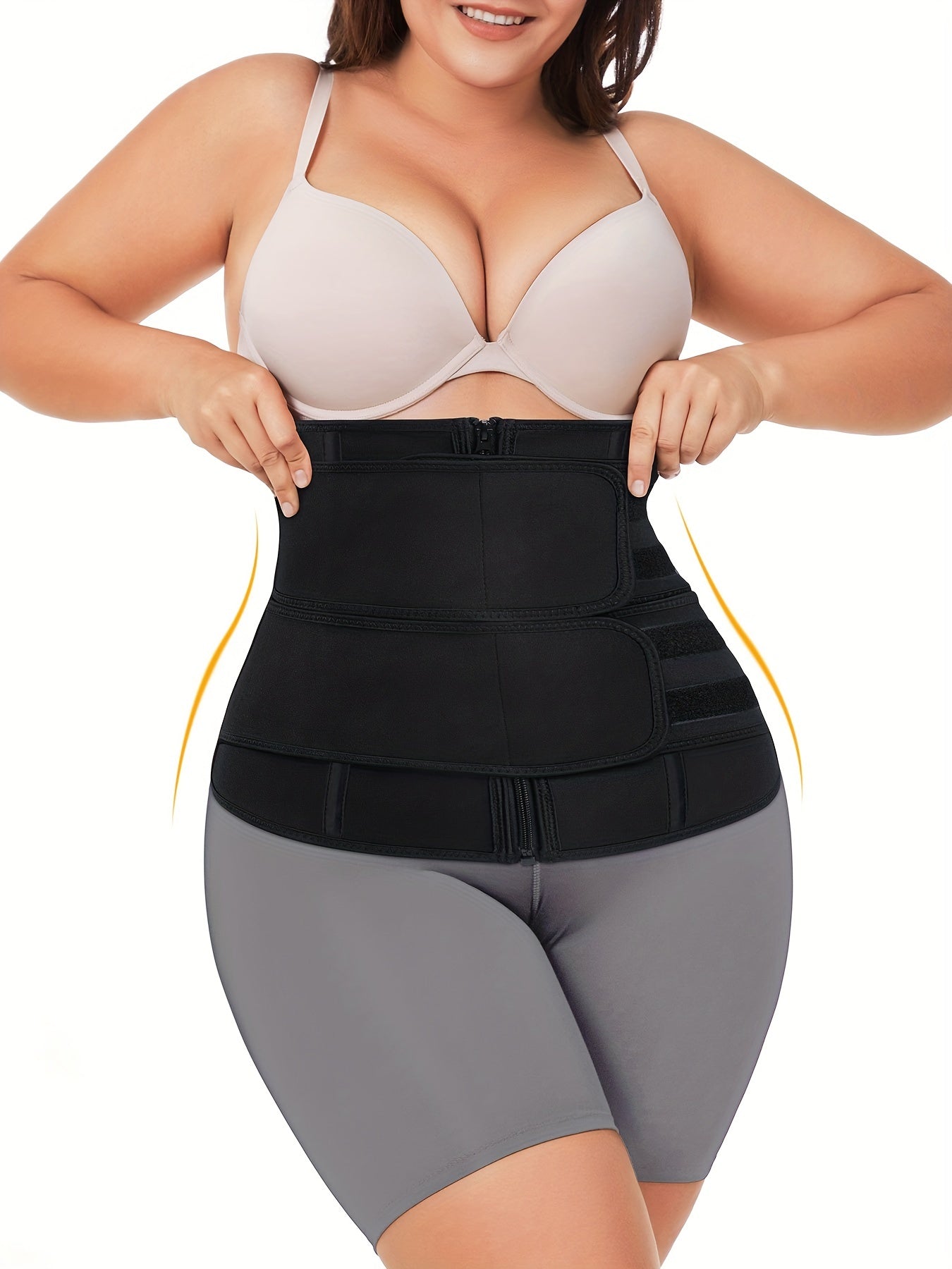 2 Pack Plus Size Sports Shapewear Set Women's Plus Tummy Control Waist Belt
