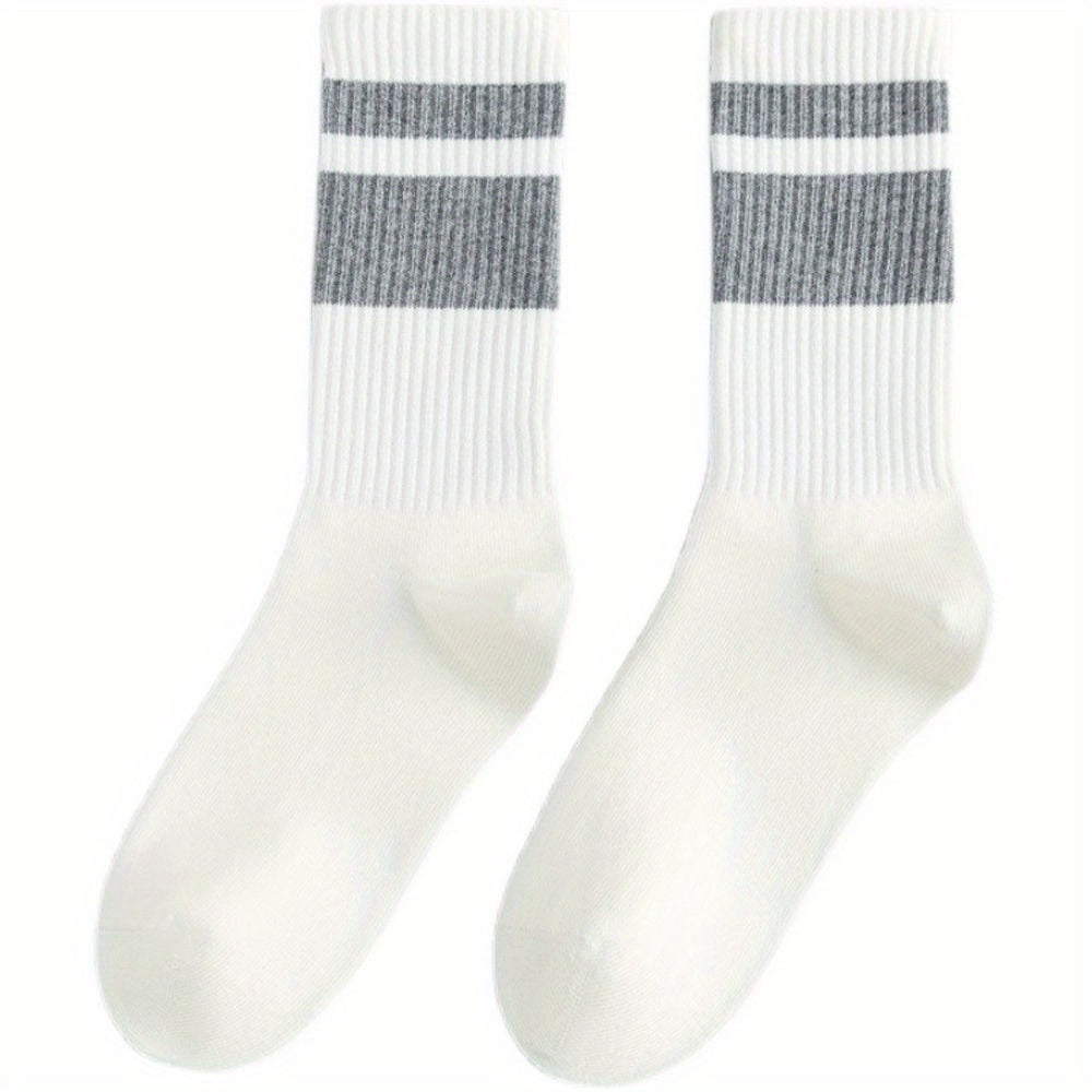 Men's Striped High Tube Sports Socks Breathable Thin Stockings