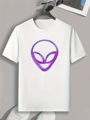 Alien Print Men's Graphic T-shirt for Summer