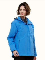 3-in-1 Winter Ski Jacket Women's Thermal Hooded Windproof Coat