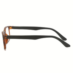 Men's Ultra Clear Spring Hinged Glasses Leopard Frame Light Blocking Glasses