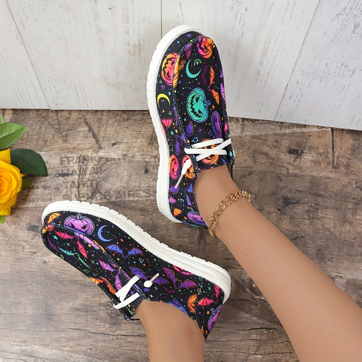 Halloween Scary Wacky Pumpkin Ghost Skate Shoes