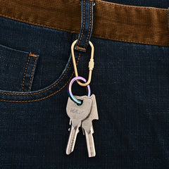 Brass Keychain Carabiner Safety Buckle With Lock for Outdoor Camping Hiking