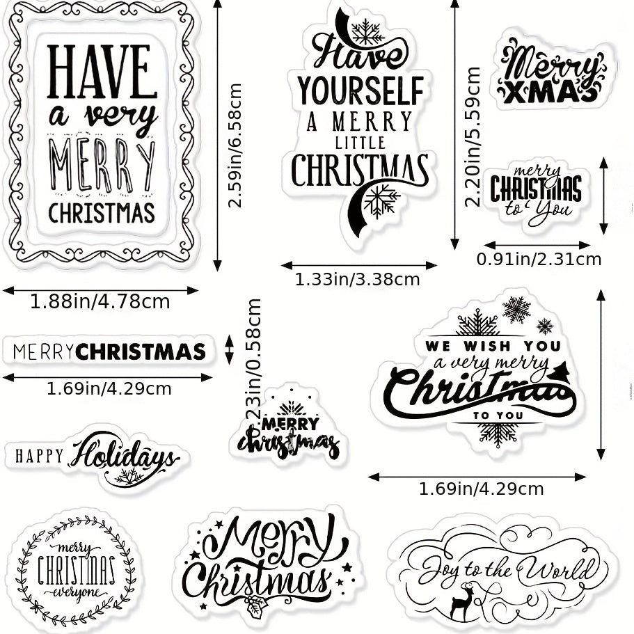 Xmas Clear Stamps: Blessing Words Silicone Stamps DIY Scrapbooking Supplies