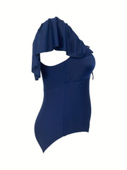 Ruffle Trim One Piece Swimsuit