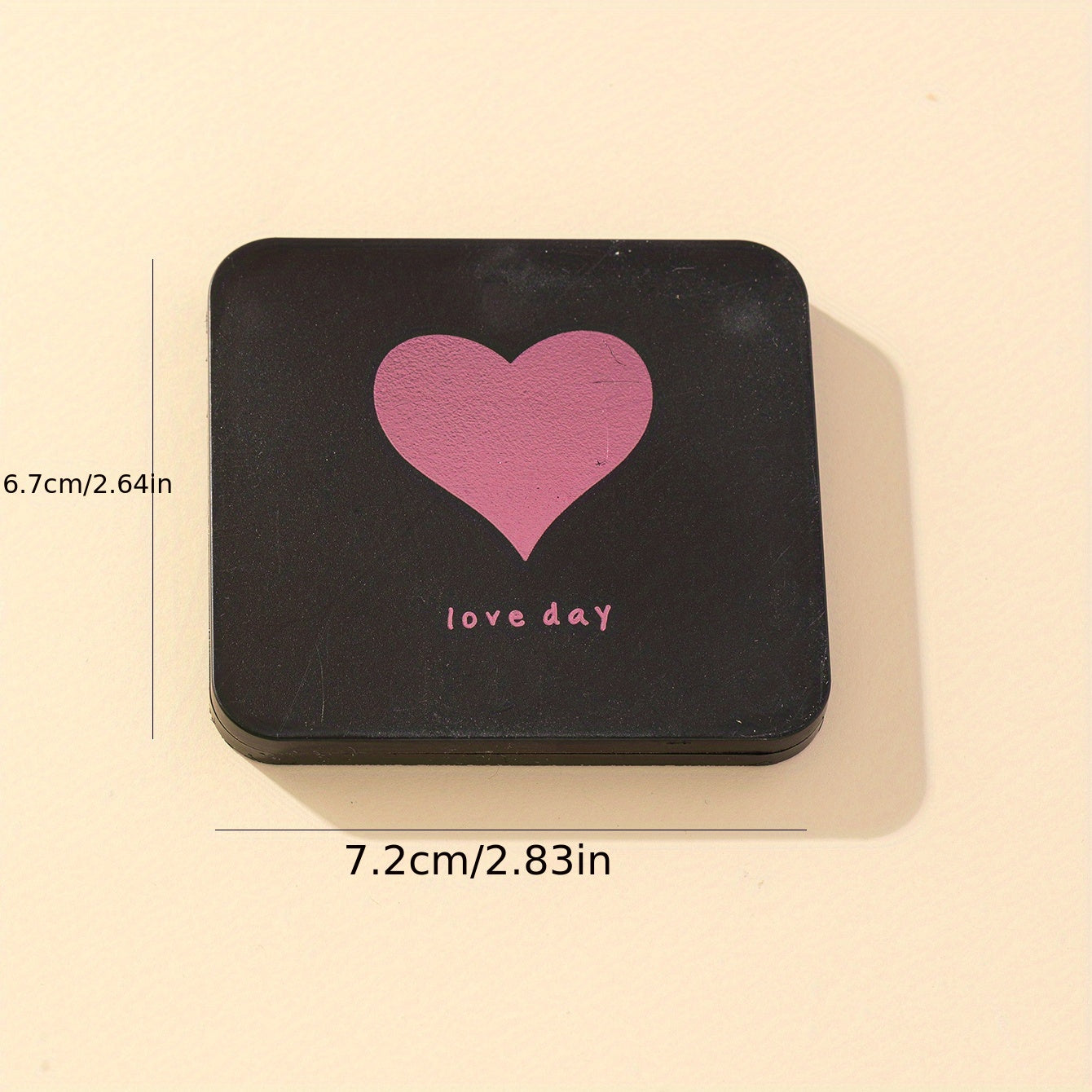 Heart Pattern Square Makeup Mirror Double Side Folding Beauty Mirror