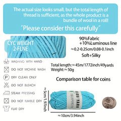 Luminous Braided Thread Grimace Face Mask DIY Knitting