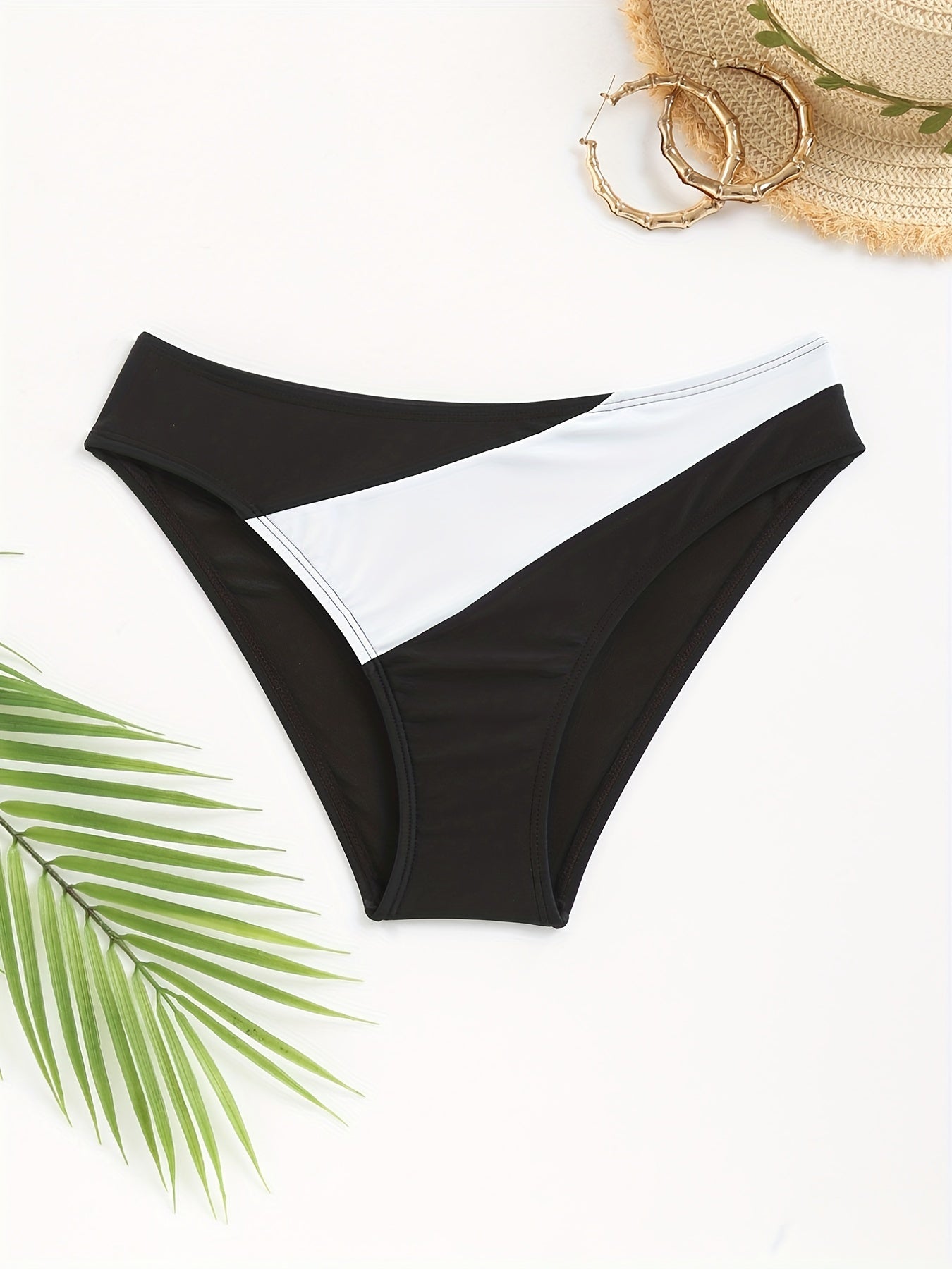 High Strech Block Bikini Bottoms for Women