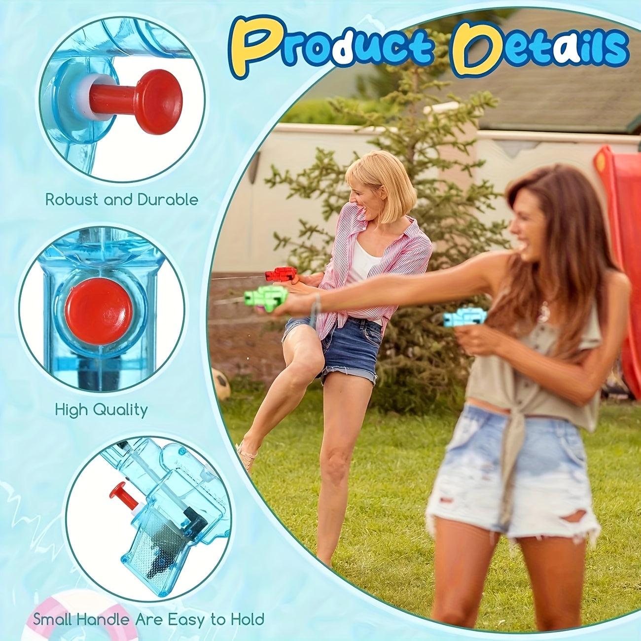6pcs Mini Plastic Water Gun Toy Set for Outdoor Pool Party Game