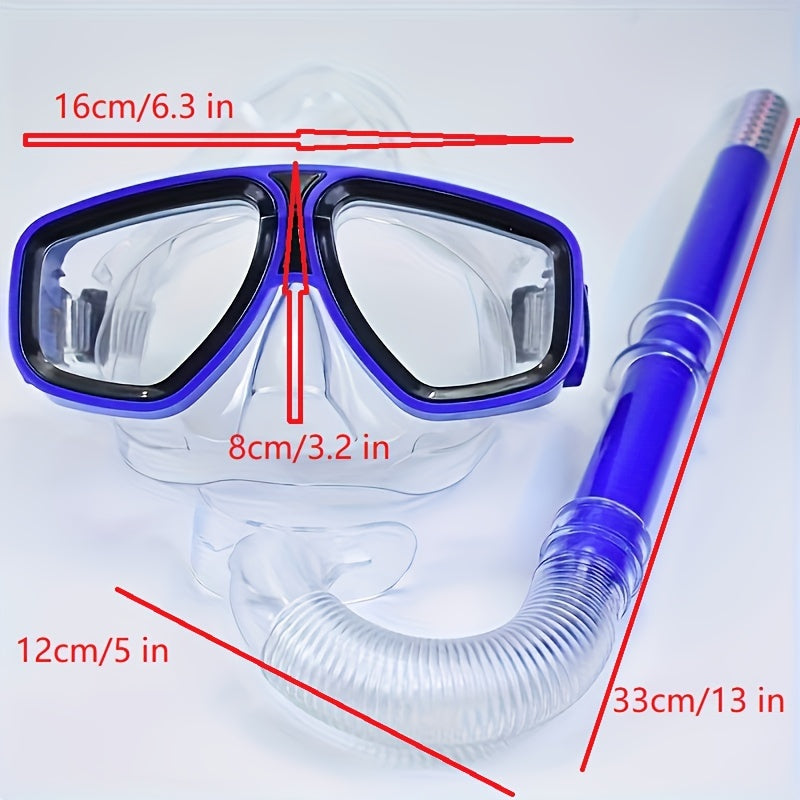 Large Frame Swimming Glasses Snorkel Mask Diving Mask With Breathing Tube