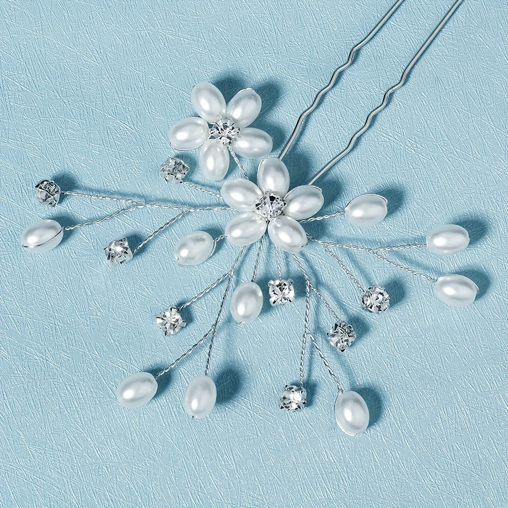 Floral Wedding Hair Pins Bridal Headpiece Bridesmaid Bobby Pins