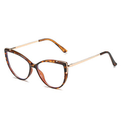 Cat Eye Oversized Round Frame Light Blocking Glasses