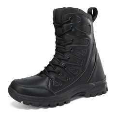 Men's Solid High Top Tactical Work Boots Non Slip Comfy Durable Boots