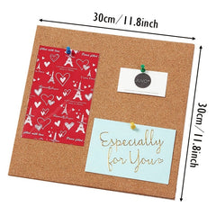 29.97 cm Square Frameless Cork Board, Self-adhesive Decorative Board