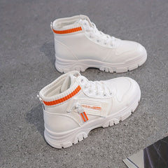 Women's Non-slip Thick Bottom Skate Shoes Medium Top Casual Shoes