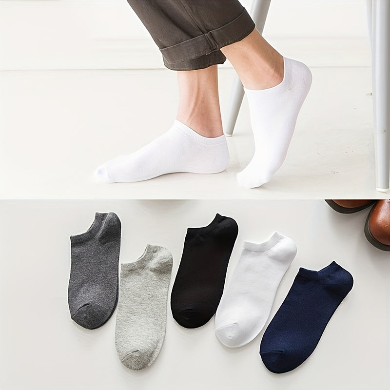Solid Short Socks Soft & Lightweight Couple Low Cut Ankle Socks Stockings