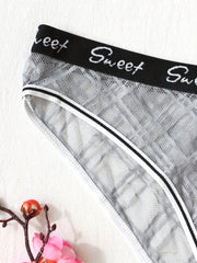 7pcs Plaid Lace Briefs Stretchy Intimates Panties Women's Lingerie