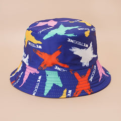 Red Fork Bucket Hat Tie Dye Double Sided Sunshade Fisherman Cap