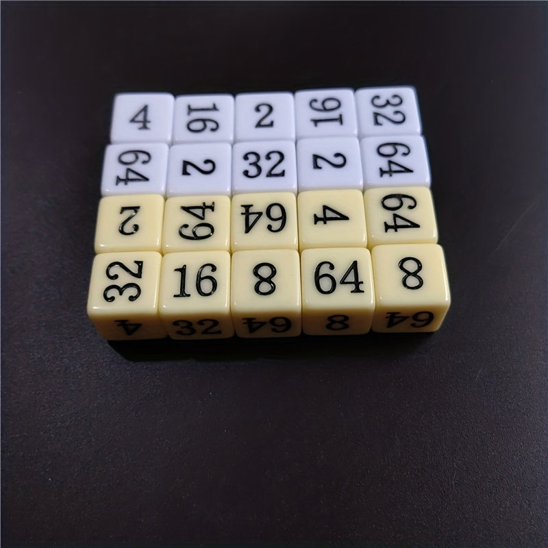 10pcs 16mm Yellow Right Angle Acrylic Number Dice Set