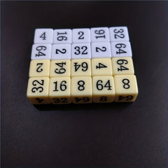 10pcs 16mm Yellow Right Angle Acrylic Number Dice Set