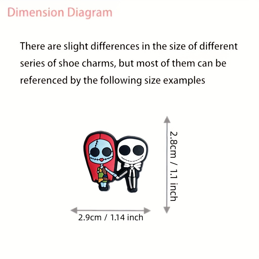 16pcs Halloween Skull Shoe Charms Horror Movie Collection For Clogs Sandals