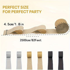 Crepe Paper Streamers Rolls Silvery & Golden 24.99m Long 4.57cm Wide