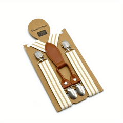 Kids Leather Suspenders Elastic Braces Adjustable 2 4 Clip