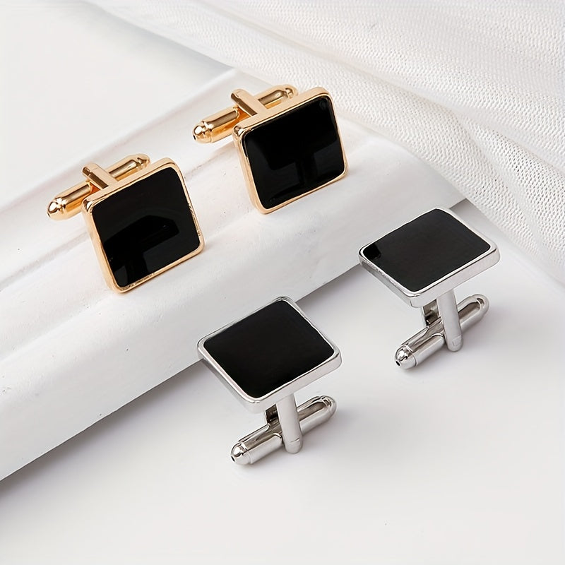Geometric Square Cufflinks for Men