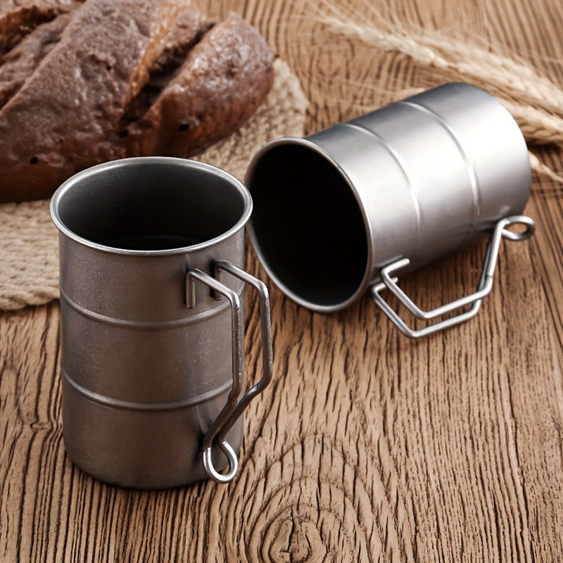 304 Stainless Steel Beer Cup Retro Industrial Style Tea Cup for Camping