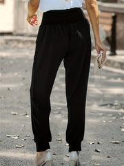 Solid Cropped Pants Casual High Waist Daily Comfy Pants