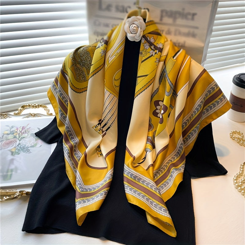 Geometric Print Bandana Square Scarf Silk Shawl Head Wrap Turban