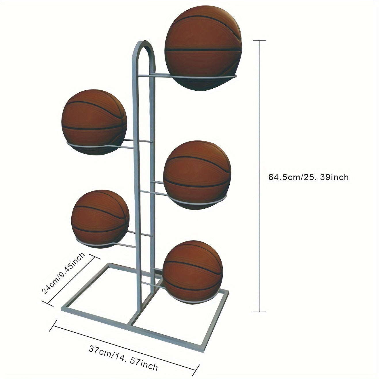 Ball Storage Rack Basketball Display Stand Portable Outdoor