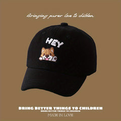 Adjustable Embroidered Dog Baseball Cap Sun Protection Hat for Teens