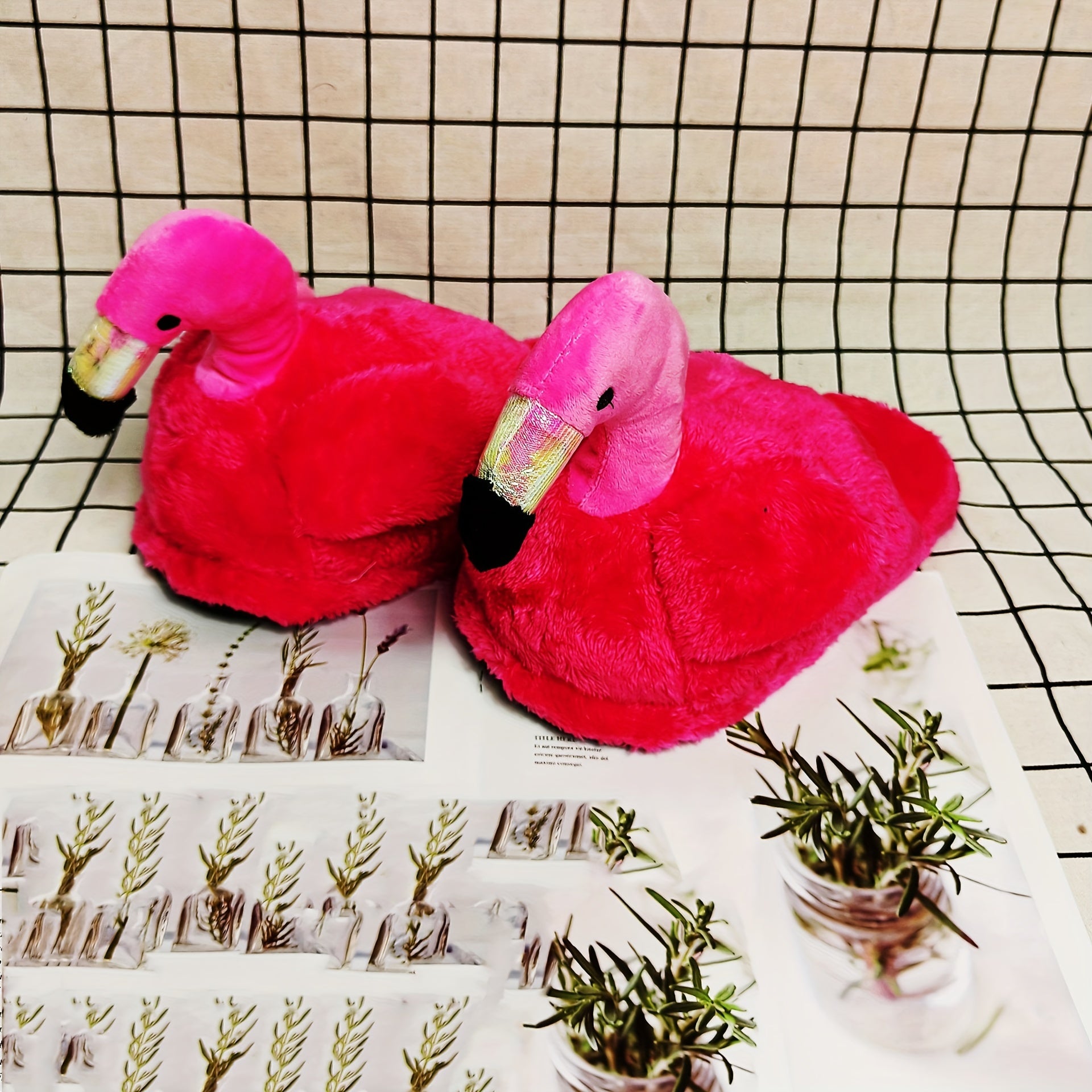 Women's Flamingo Slippers Plush Lined Shoes