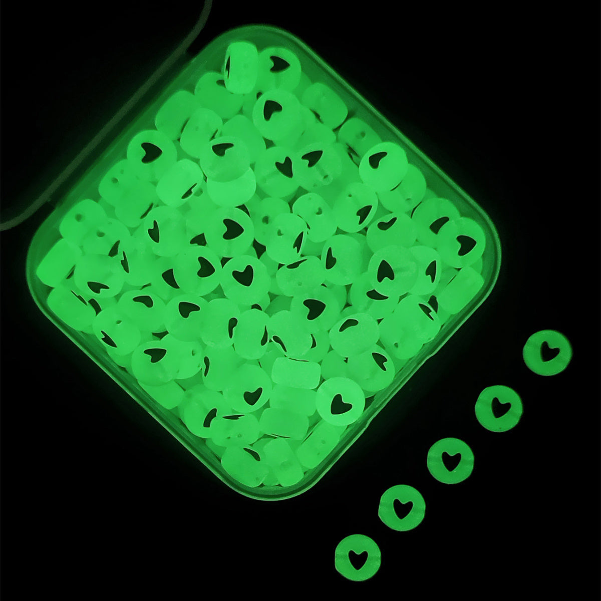 200pcs Heart Shaped Acrylic Beads for Bracelet Making