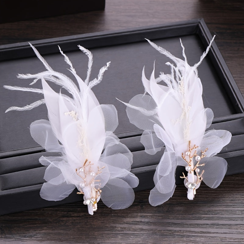 Feather Hair Clip Bridal Hair Accessories Wedding Headpiece
