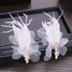 Feather Hair Clip Bridal Hair Accessories Wedding Headpiece